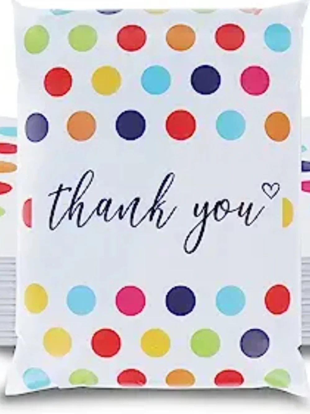 Thank You Polka Dot Poly Mailers Multicolor 10x13. 25 Quanity